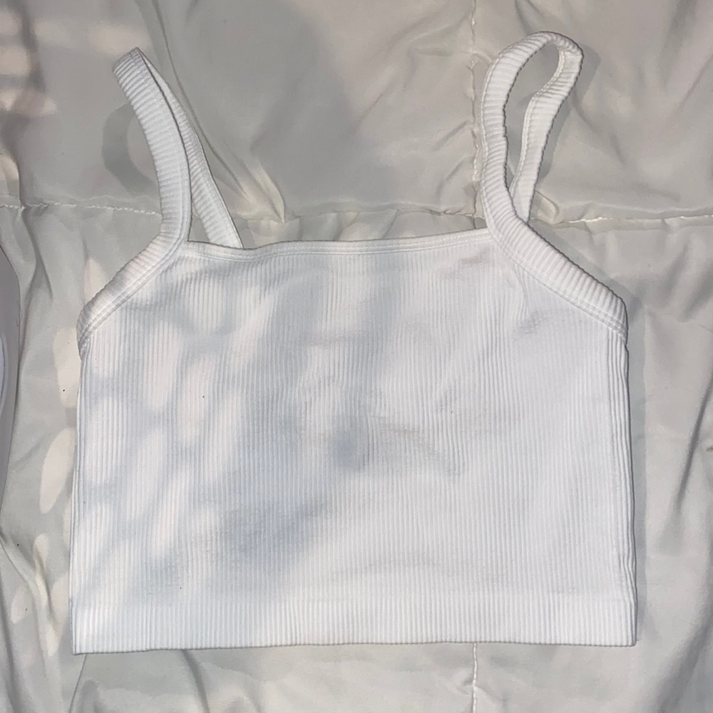 White cropped tank top